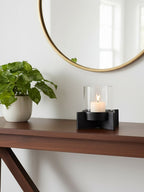 Small Matt Black Finish Candle Holder | Hapax