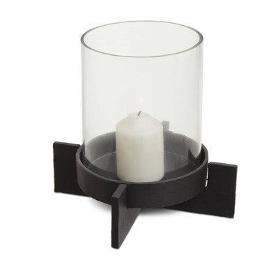 Large Matt Black Finish Candle Holder | Hapax