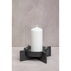 Large Matt Black Finish Candle Holder | Hapax