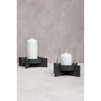 Large Matt Black Finish Candle Holder | Hapax