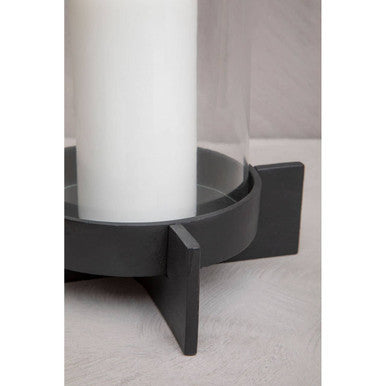 Large Matt Black Finish Candle Holder | Hapax