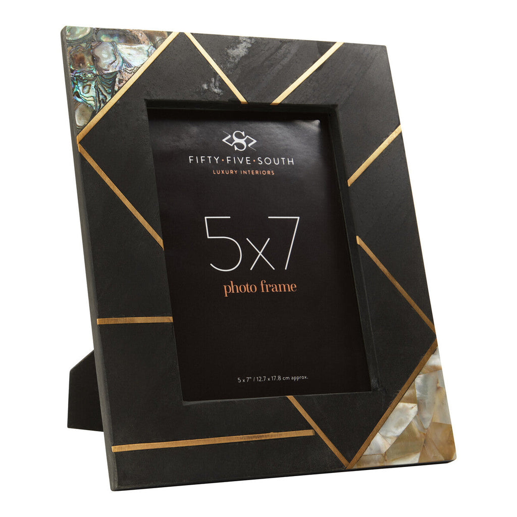 Oriana 5In X 7In Mother of Pearl and Gold Inlay Large Photo Frame