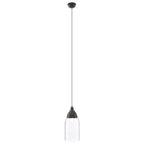 Grey Glass and Iron Pendant Light | Oslo