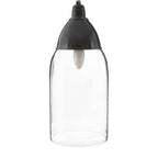 Grey Glass and Iron Pendant Light | Oslo
