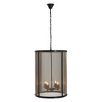Black Finish Large Pendant Light with Hints of Gold | Hampstead