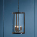 Black Finish Small Pendant Light with Hints of Gold | Hampstead