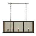 Black Finish Wide Pendant Light with Hints of Gold | Hampstead