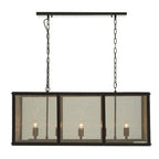Black Finish Wide Pendant Light with Hints of Gold | Hampstead