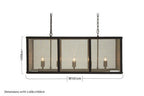 Black Finish Wide Pendant Light with Hints of Gold | Hampstead