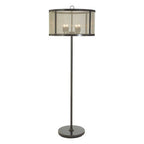 Black Finish Floor Lamp with Gauze Shade | Hampstead