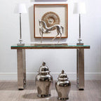 Table Lamp with Off White Silk Shade | Ursula