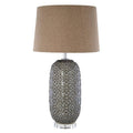 Table Lamp with Brown Linen Shade | Udele