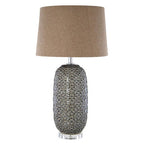 Table Lamp with Brown Linen Shade | Udele