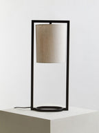 Black Metal Table Lamp with Grey Shade | Lara