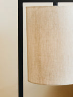 Black Metal Table Lamp with Grey Shade | Lara
