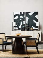 Black Metal Table Lamp with Grey Shade | Lara
