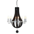 Black 8 Bulb Curved Chandelier | Kensington Townhouse