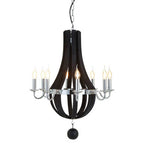 Black 8 Bulb Curved Chandelier | Kensington Townhouse