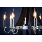 Black 8 Bulb Curved Chandelier | Kensington Townhouse