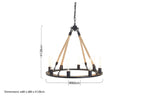 8 Bulb Rope and Metal Hoop Chandelier | Hampstead