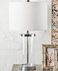 Glass Table Lamp with Cream Shade | Franklyn