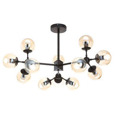 Matte Black 12 Arm Pendant Light | Abira