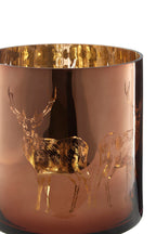 Medium Brown Stag Candle Holder