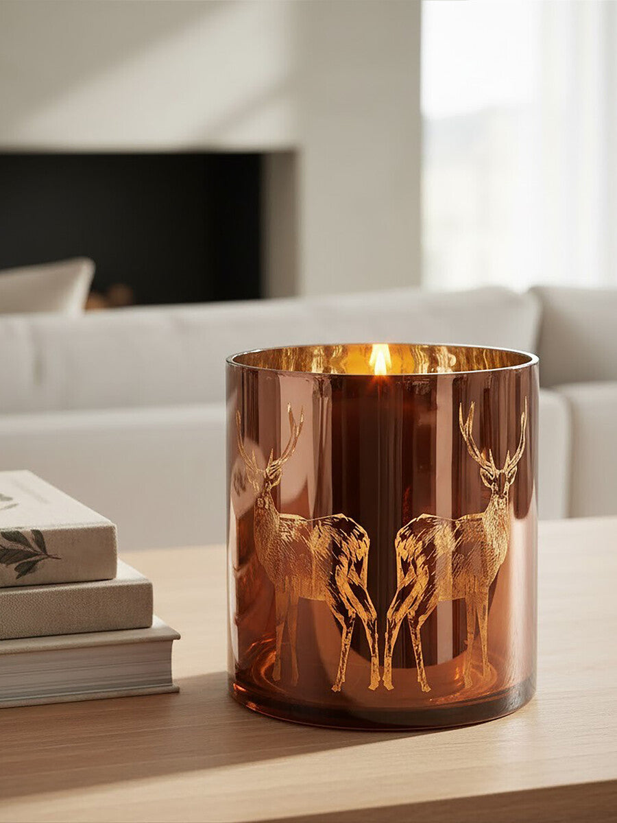 Medium Brown Stag Candle Holder