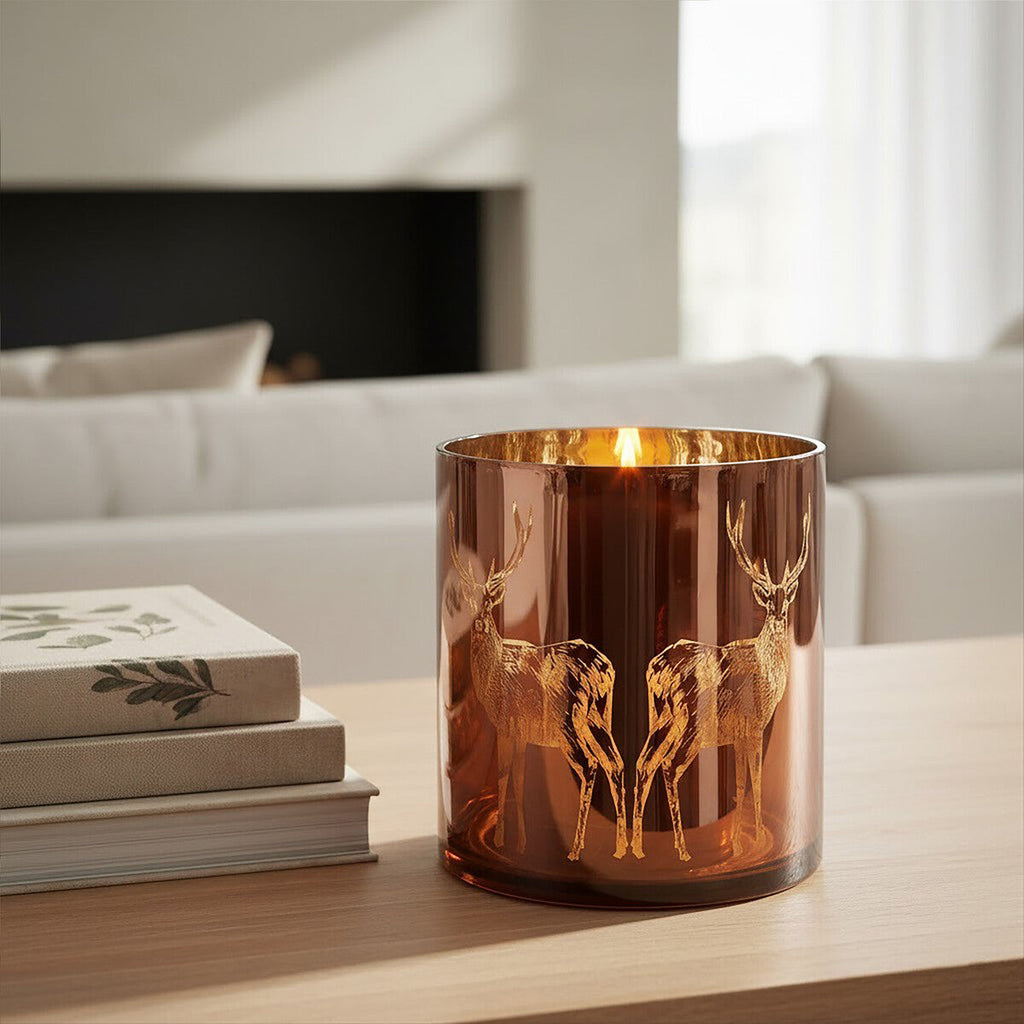 Medium Brown Stag Candle Holder