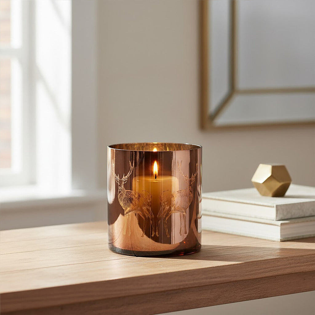 Medium Brown Stag Candle Holder