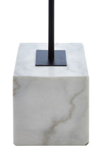 Natural Linen Shade with White Marble Base Floor Lamp | Murdoch