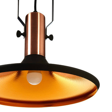 Large Pendant Light in Black and Copper | Argo