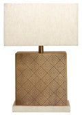 Gold Finish and Marble Base Table Lamp | Savoy