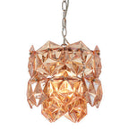 Small Multi Faceted Amber Glass Pendant Light | Rydello