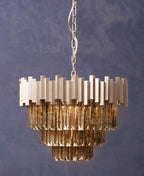 Small Nickel Painted Chandelier | Lustra