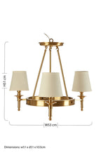 Copper Finish 3 Arm Chandelier | Zina