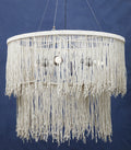 Cream Leather Ceiling Light | Hestina
