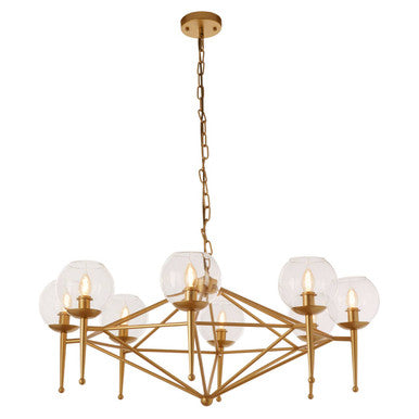 Gold 8 Arm Geo Pendant Lamp | Abira
