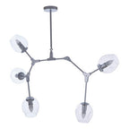Silver Finish Adjustable 5 Arm Statement Pendant Light | Abira