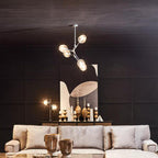 Silver Finish Adjustable 5 Arm Statement Pendant Light | Abira