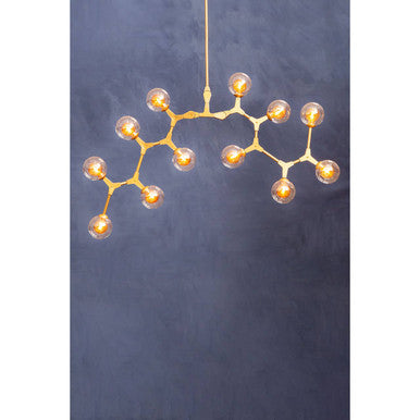12 Arm  Gold Finish Pendant Light | Abira