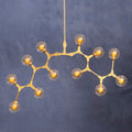 12 Arm  Gold Finish Pendant Light | Abira