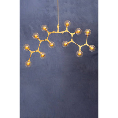 12 Arm  Gold Finish Pendant Light | Abira