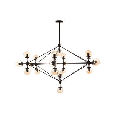 Abira Matte Black 21 Arm Pendant Lamp