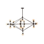 Abira Matte Black 21 Arm Pendant Lamp