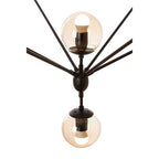 Abira Matte Black 21 Arm Pendant Lamp