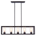 5 Bulb Matte Black Ceiling Light | Aliko