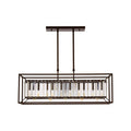 5 Bulb Dark Bronze and Glass Ceiling Light | Akiko