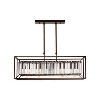 5 Bulb Dark Bronze and Glass Ceiling Light | Akiko
