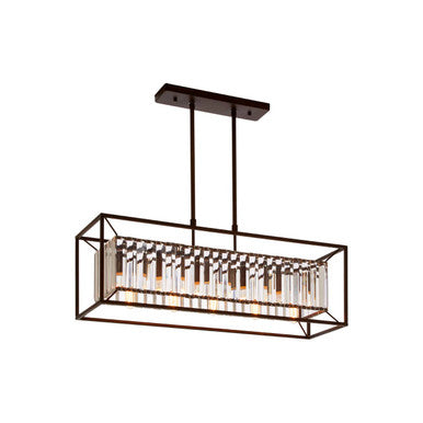 5 Bulb Dark Bronze and Glass Ceiling Light | Akiko